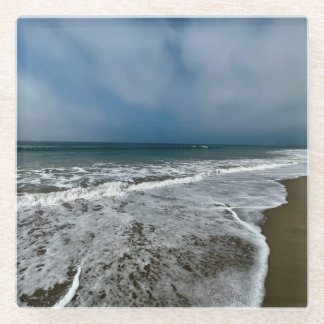 Santa Monica Beach in the fall. Glass Coaster