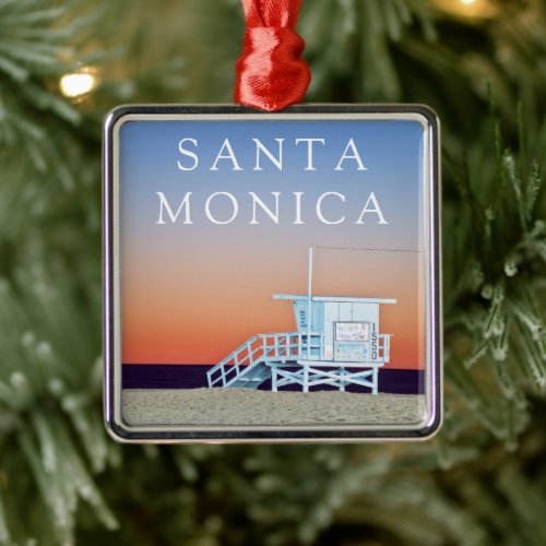 Santa Monica Beach  Los Angeles California Metal Ornament