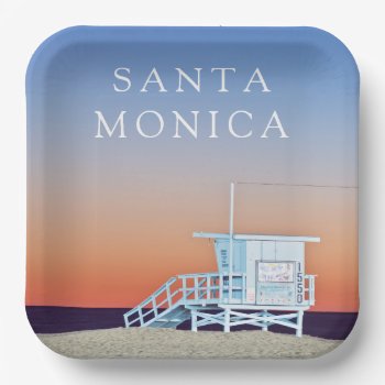 Santa Monica Beach | Los Angeles  California Paper Plates by tothebeach at Zazzle