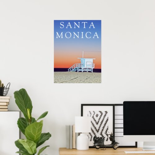 Santa Monica Beach  Los Angeles California Poster