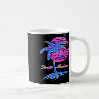 Santa Monica Beach Outrun 80s Aesthetic Vaporwave Coffee Mug