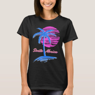 Santa Monica Beach Outrun 80s Aesthetic Vaporwave T-Shirt