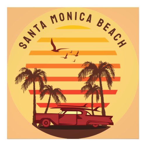 santa monica beach photo print