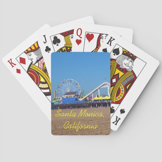 Santa Monica Beach Pier ferris wheel Playing Cards (Back)