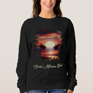 Santa Monica Beach Vibrant Sunset Santa Monica Cal Sweatshirt