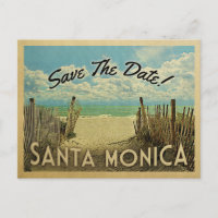 Santa Monica Beach Vintage Save The Date