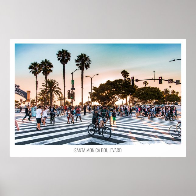 Santa Monica Boulevard, Los Angeles, USA Poster (Front)