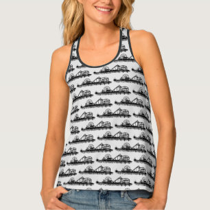 Santa Monica CA California Pier Silhouette Cali Tank Top