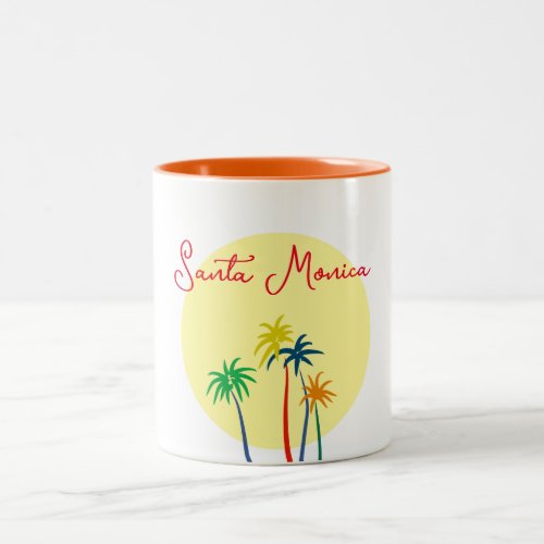 Santa Monica California Beach Two_Tone Coffee Mug