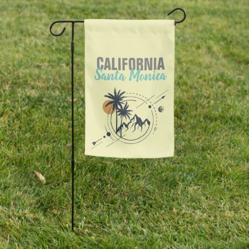 Santa Monica California Geometric Palms  Garden Flag