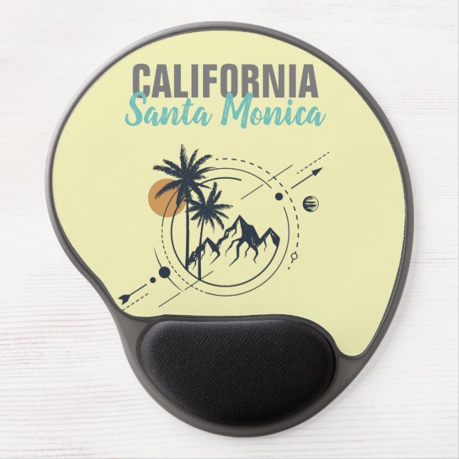 Santa Monica California Geometric Palms  Gel Mouse Pad (Front)