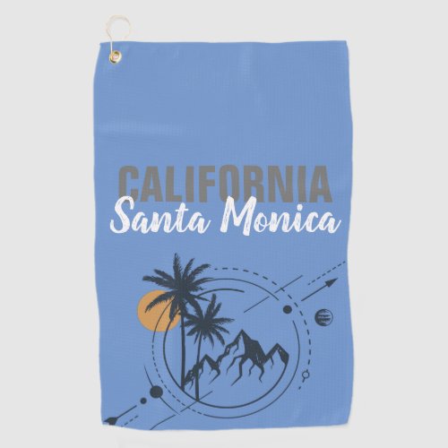 Santa Monica California Geometric Palms  Golf Towel