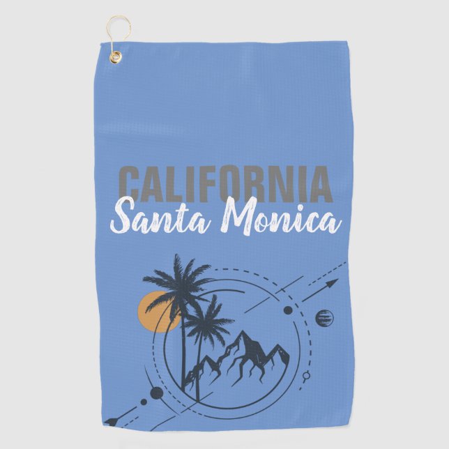 Santa Monica California Geometric Palms  Golf Towel (Front)