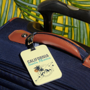 Santa Monica California Geometric Palms  Luggage Tag