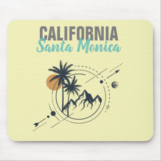 Santa Monica California Geometric Palms Mouse Pad