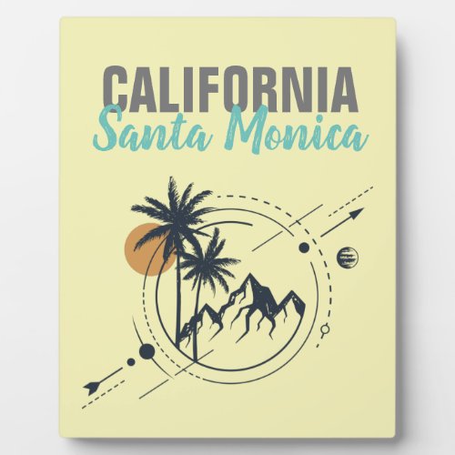 Santa Monica California Geometric Palms  Plaque