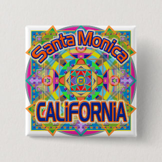 Santa Monica CALIFORNIA Happy Button
