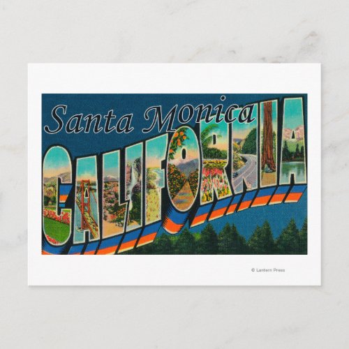 Santa Monica California _ Large Letter Scenes Postcard