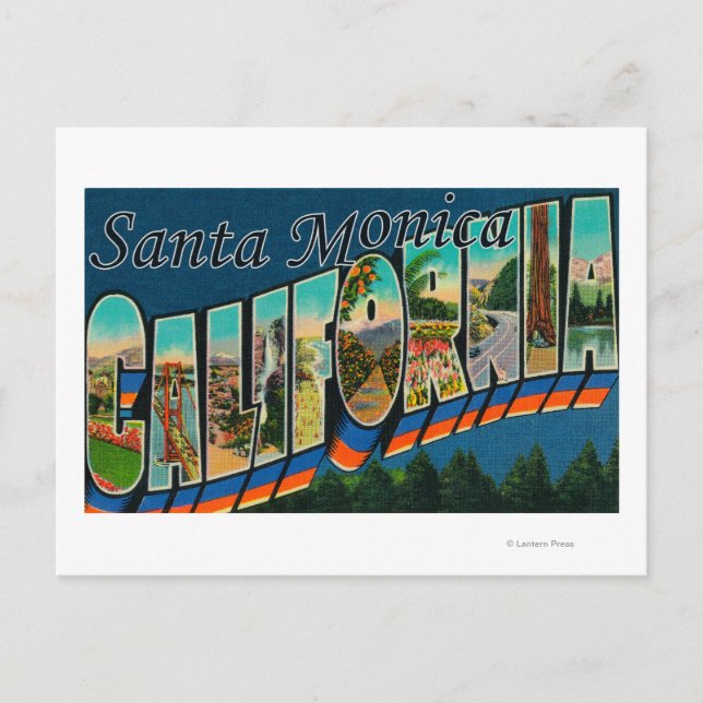 Santa Monica, California - Large Letter Scenes Postcard (Front)