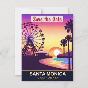 Santa Monica California Pier Wedding Invitation