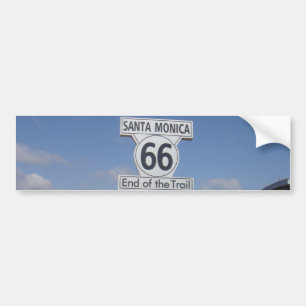 Santa Monica, California - RT 66 Bumper Sticker