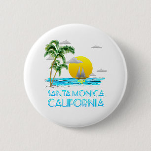 Santa Monica California Sailing Button