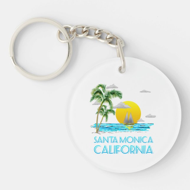 Santa Monica California Sailing Keychain (Front)