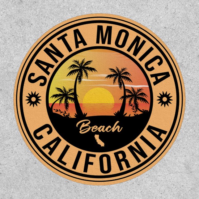 Santa Monica California Sunset Vacation Souvenirs Patch (Front)