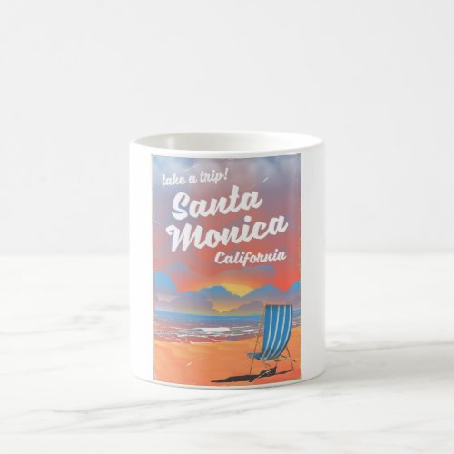 Santa Monica California vintage beach poster Coffee Mug