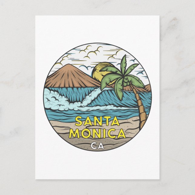 Santa Monica California Vintage Postcard (Front)