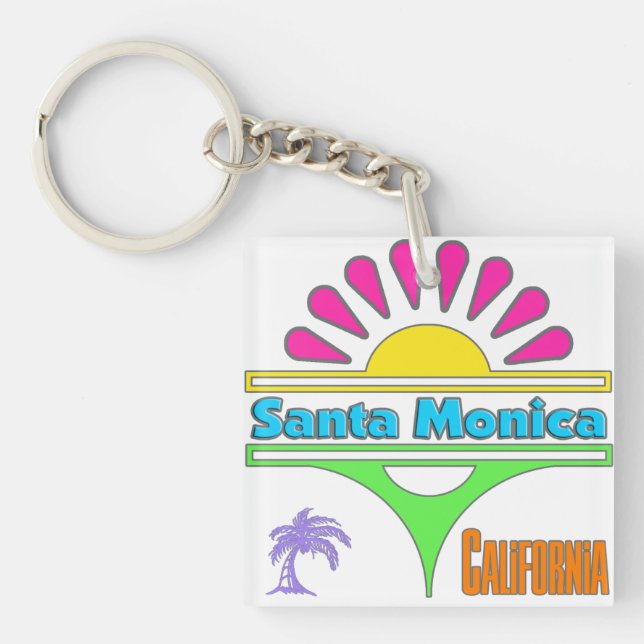"Santa Monica Colorful 1" Keychain (Front)