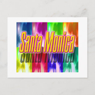 "Santa Monica" Colorful Palms Postcard