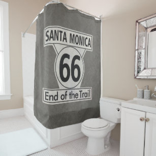 Santa Monica End of the Trail Route 66 Shower Curtain
