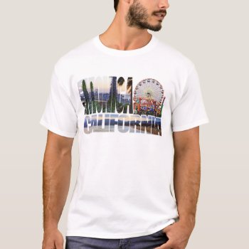 Santa Monica Logo Flowers Pier Beach T-shirt by theJasonKnight at Zazzle