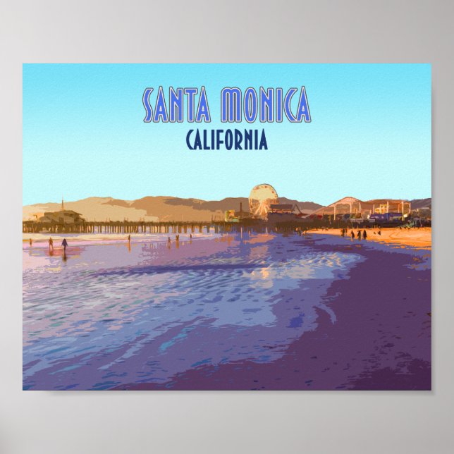 Santa Monica Los Angeles California Vintage Poster (Front)