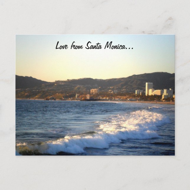 Santa Monica Pier as seen from Venice Beach Postcard (Front)
