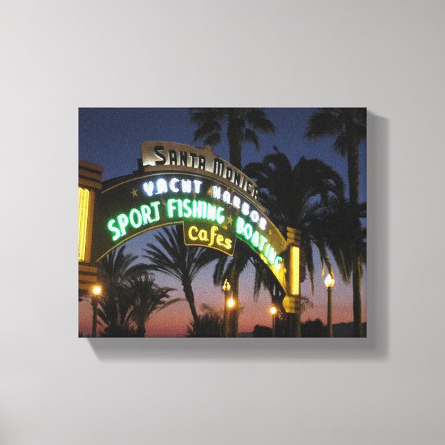 Santa Monica Pier at Sunset Canvas Print (Front)