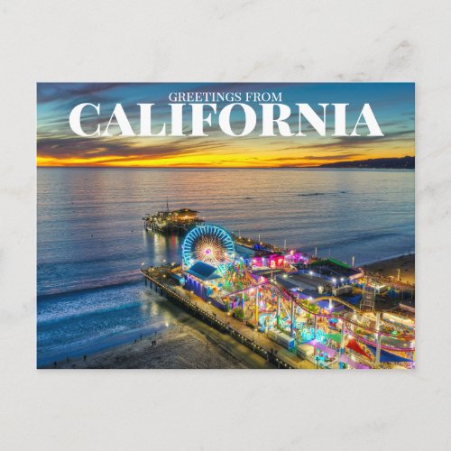 Santa Monica Pier CA Postcard