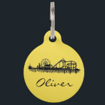 Santa Monica Pier California Cali Ferris Wheel Pet ID Tag<br><div class="desc">Design features an original pen-and-ink illustration of the Santa Monica Pier in Santa Monica,  California. Simply personalize with your pet's information. Coordinating pet products available. 

Don't see what you're looking for? Need help with customization? Click "contact this designer" to have something created just for you!</div>