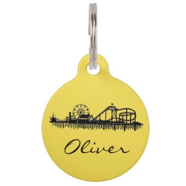 Santa Monica Pier California Cali Ferris Wheel Pet ID Tag Santa Monica Pier California Cali Ferris Wheel Pet ID Tag