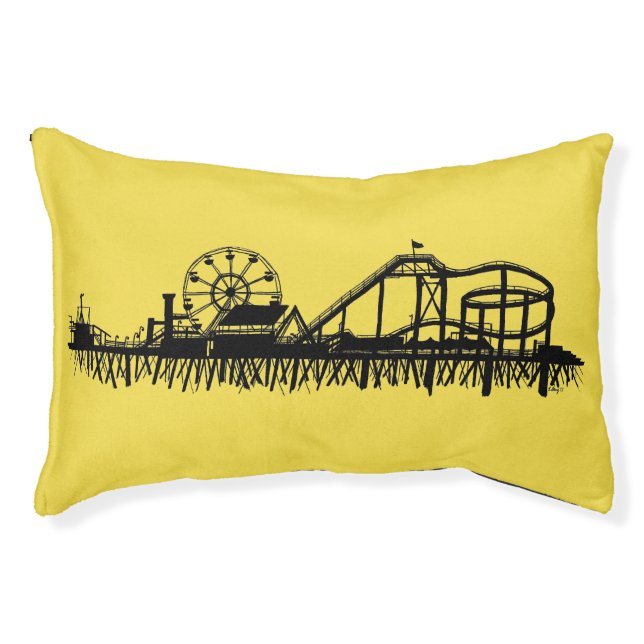 Santa Monica Pier California Cali Roller Coaster Pet Bed (Front)