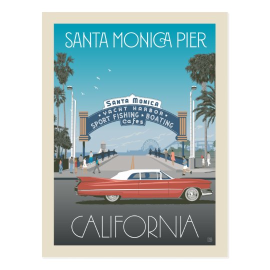 Santa Monica Pier | California Postcard | Zazzle.com