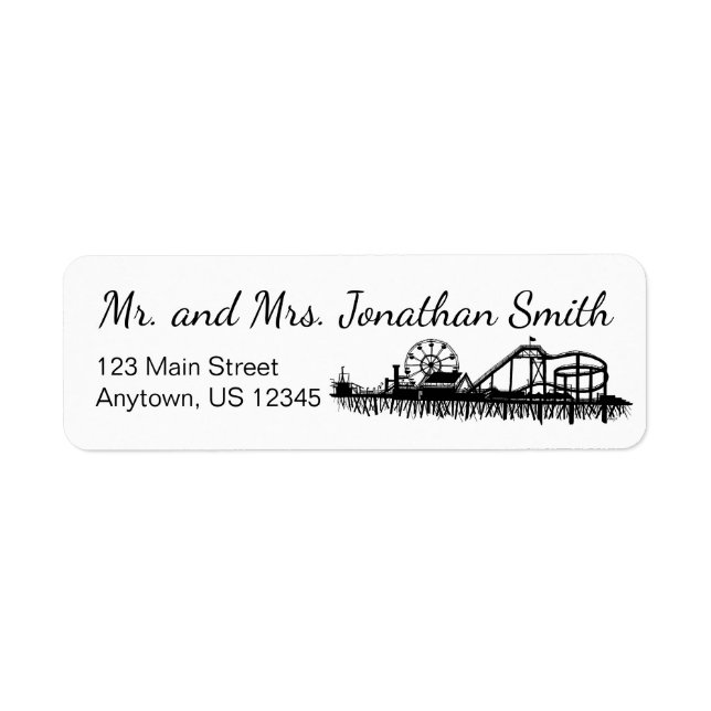 Santa Monica Pier California Travel Personalized Label (Front)