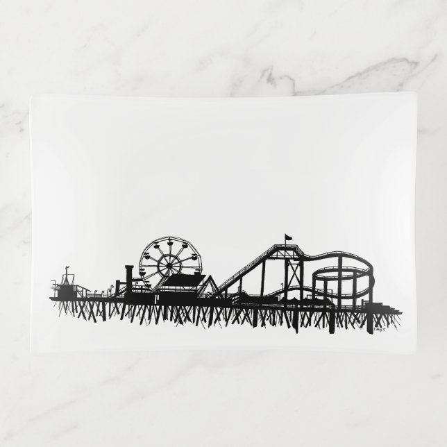 Santa Monica Pier Los Angeles California Beach Trinket Tray (Front)