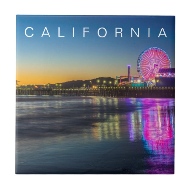 Santa Monica Pier | Los Angeles, California Ceramic Tile (Front)