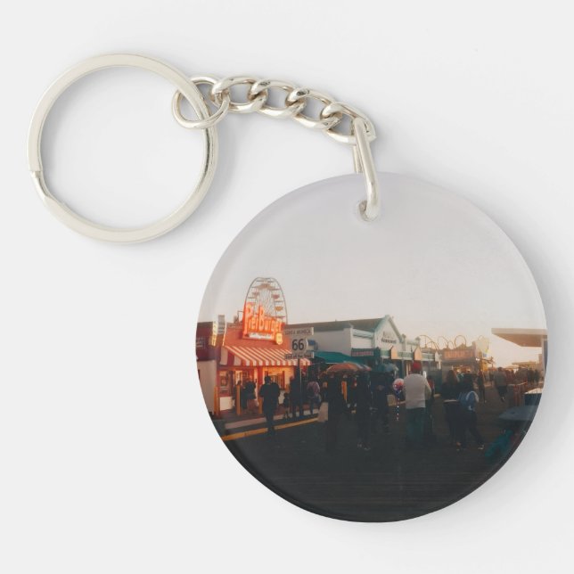 Santa Monica Pier, Los Angeles, California Keychain (Front)