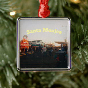 Santa Monica Pier, Los Angeles, California Metal Ornament