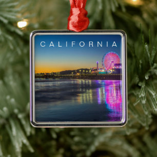 Santa Monica Pier Los Angeles, California Metal Ornament