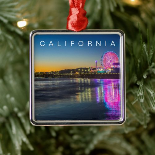 Santa Monica Pier  Los Angeles California Metal Ornament