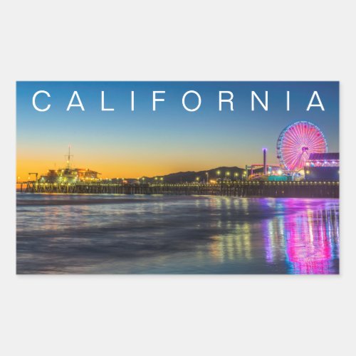 Santa Monica Pier  Los Angeles California Rectangular Sticker